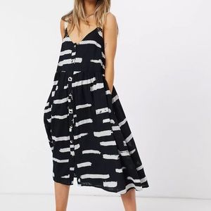 ASOS button up midi sundress abstract print